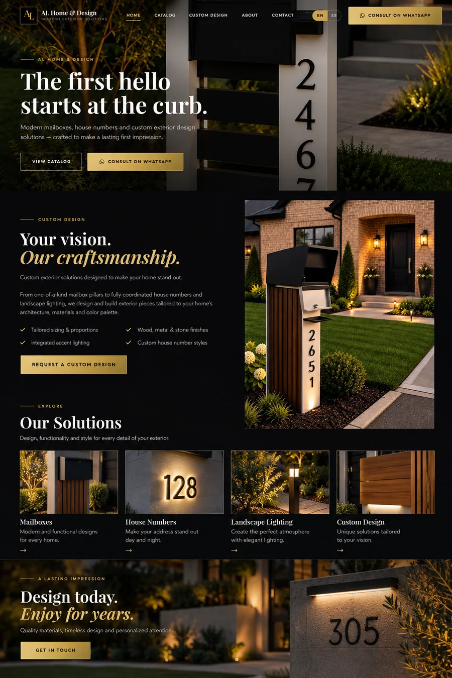 Captura del sitio web de AL Home & Design